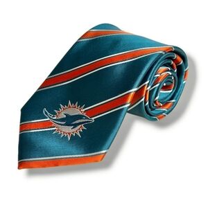NFL Miami Dolphins Stripe II Tie Teal & Orange